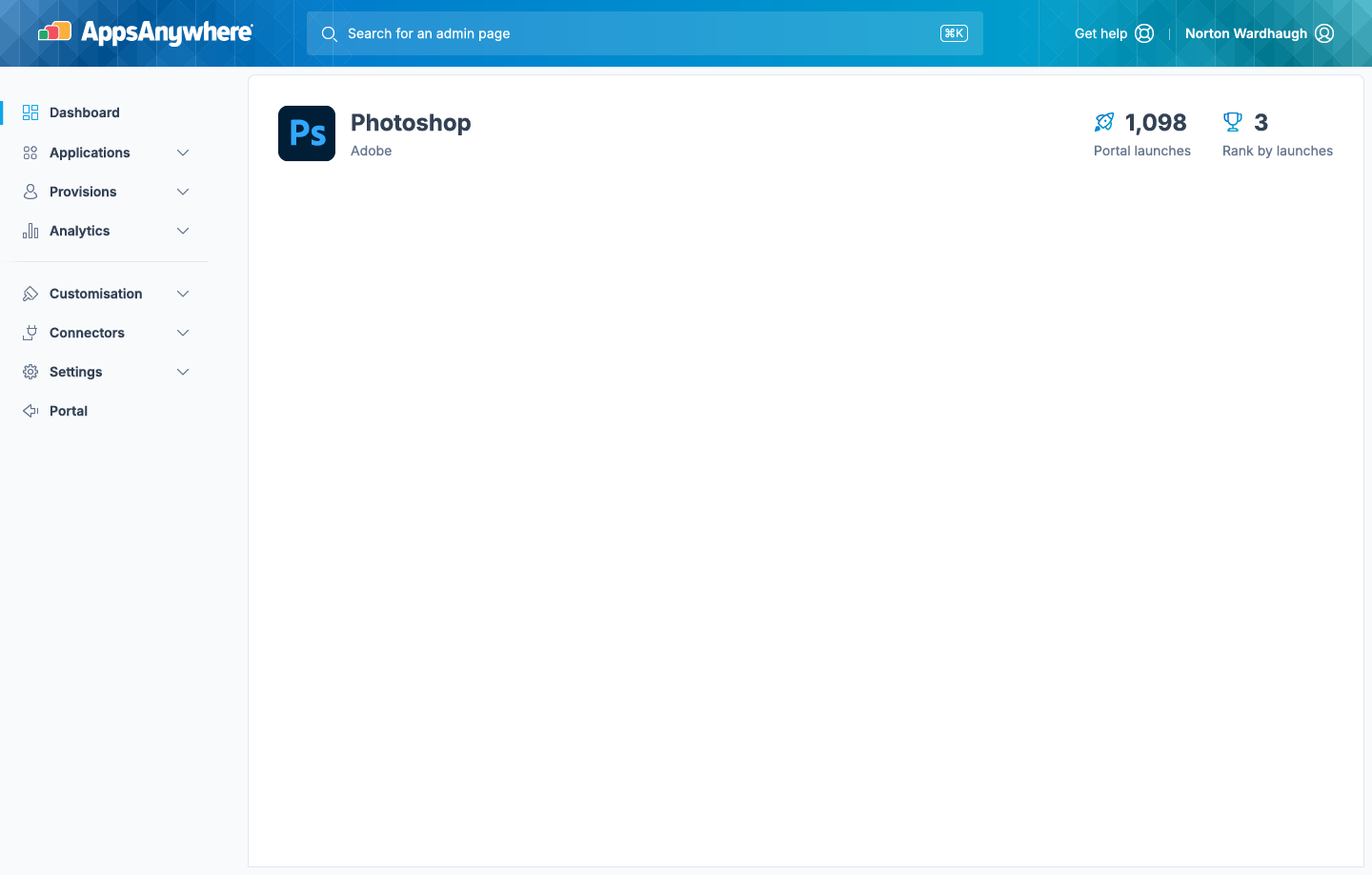 AppsAnywhere Dashboard with multiple apps to launch with a search bar.